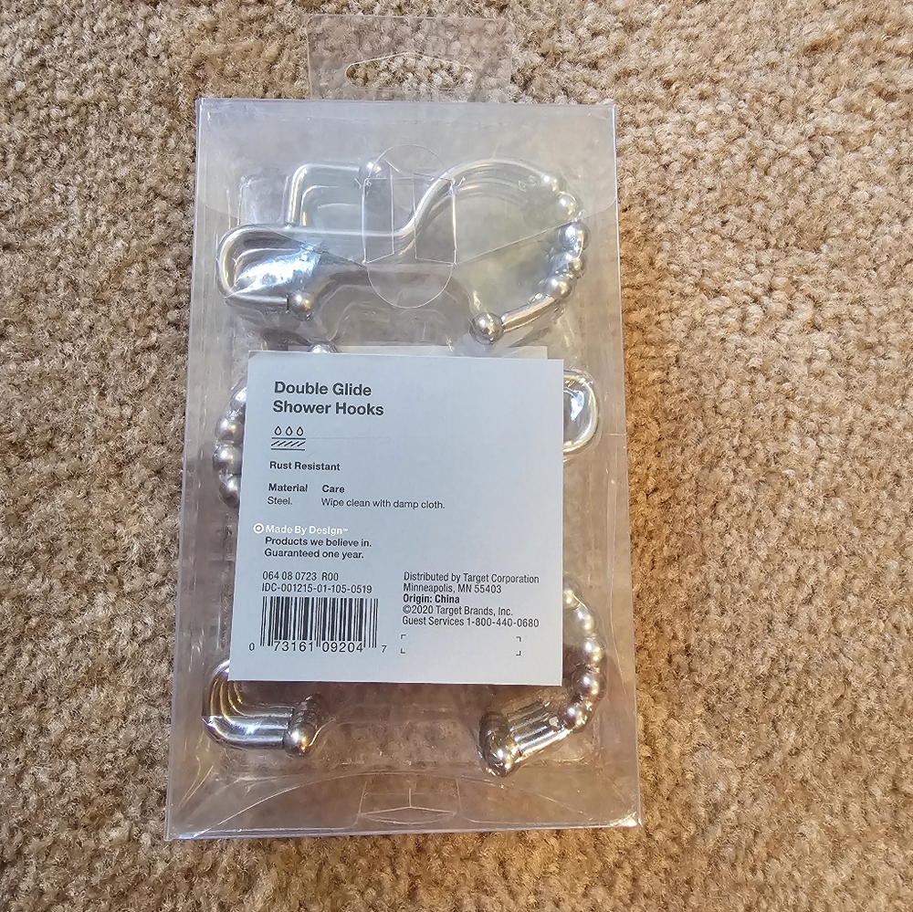NWT Double Glide Shower Hooks Nickle Finish - Picture 5 of 5
